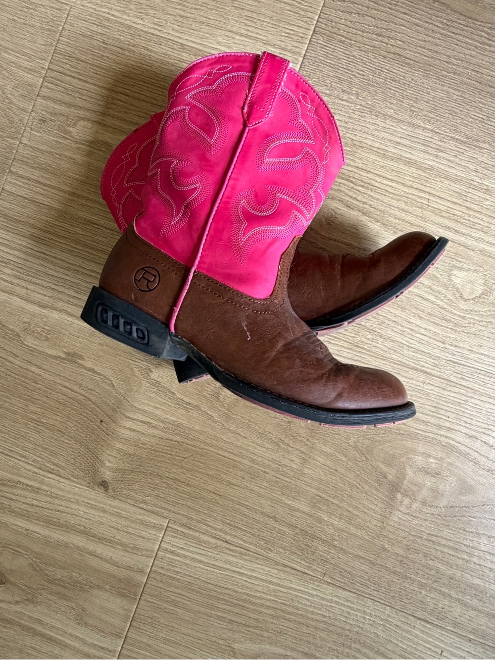Roper Kids Pink and Brown Cowboy Boots